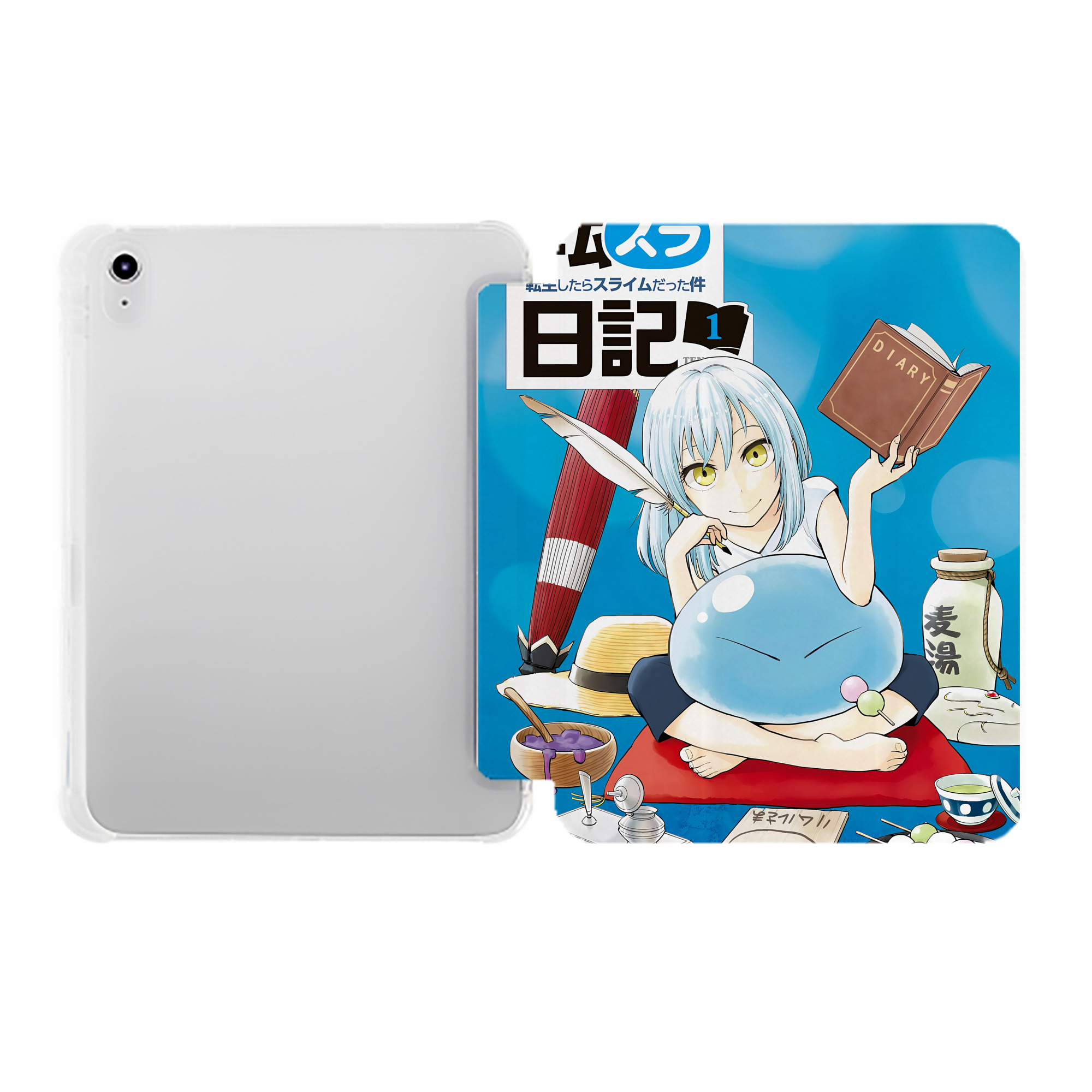 （画像用） 転スラ Regarding Reincarnated to Slime IPad ケース ペン収納付き 三つ折りスタンド PUレザー×シリコン 対応機種9.5/10.5/10.9インチ